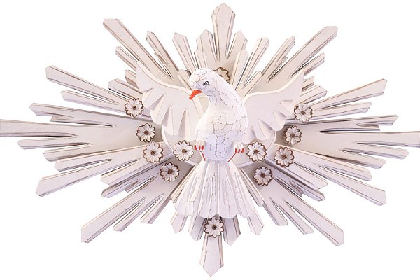 Divino Espírito Santo branco com flores