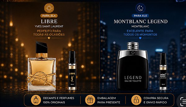 Kit Decants Casal Libre e Montblanc Legend