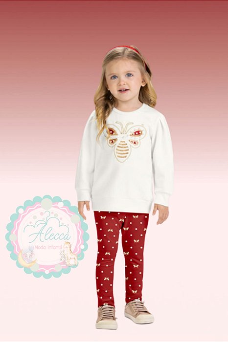 Conjunto Milon com pérola de moletom felpado