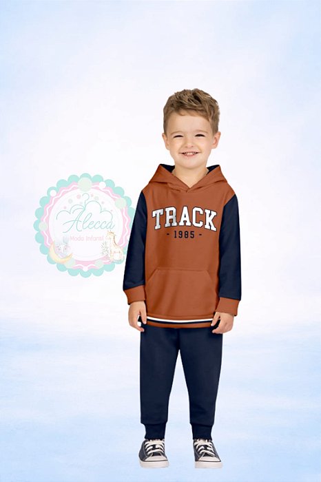 Conjunto Kyly de Moletom Masculino Cor Marrom