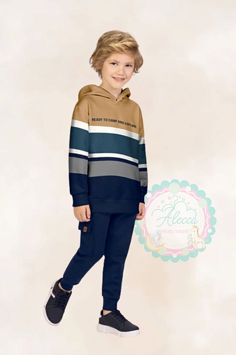 Conjunto Milon de moletom felpado Masculino com Capuz