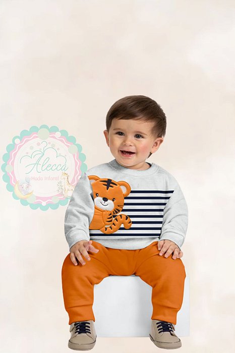 Conjunto kyly de Moletom Masculino Tigrinho Baby