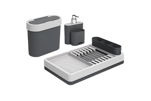 Kit para Pia com Dispensador, Escorredor E Lixeira