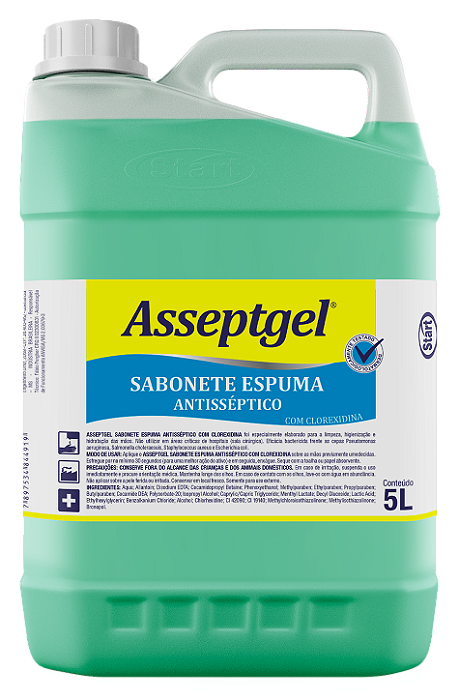 Sabonete Espuma Asseptgel com Clorexidina 5L