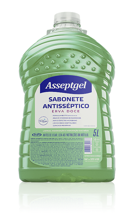 Sabonete Líquido Asseptgel Bactericida Erva Doce 5L