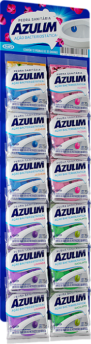 Pedra Sanitária Cartela Cx X25g Mista AZULIM 25 g