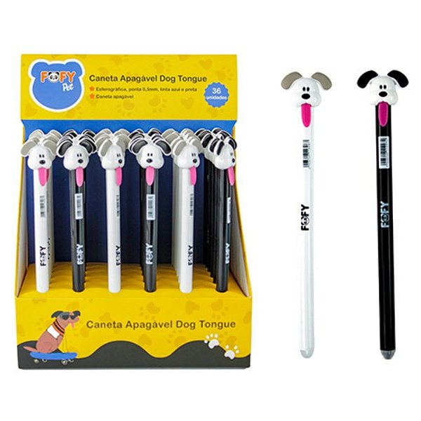 Caneta Apagável Dog Tongue Puxa Língua – FOFY (Unidade)
