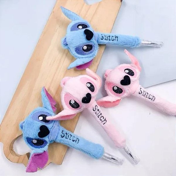 Caneta Gel Pelúcia Stitch e Angel – Tinta Azul (Unidade)