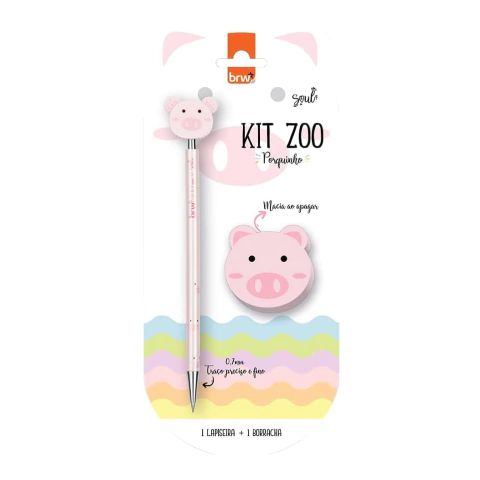 Kit Zoo Porquinho Lapiseira – BRW (Unidade)