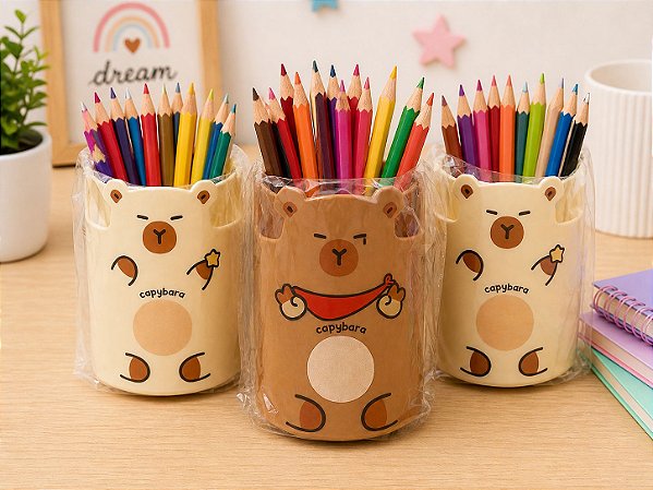 Porta Lápis Capivara Cute – Organizador de Mesa