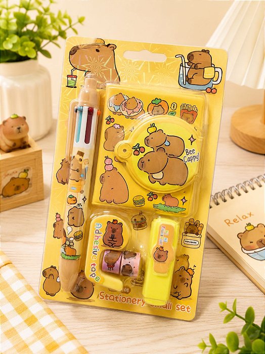 Kit Papelaria Capivara Bee Cappy – UND