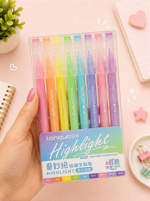 Kit Caneta Colorida Pastel Languo – UND