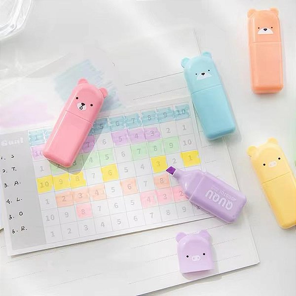 Kit Marca-Texto Ursinhos Candy Colors