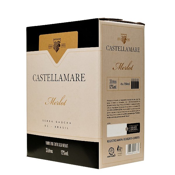 Vinho Castellamare Merlot Bag In Box 3L