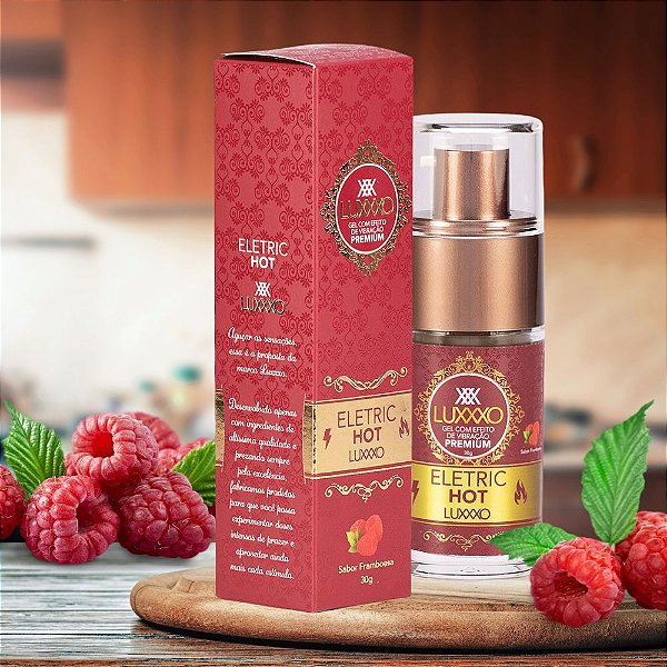 ELETRIC HOT Sabor Framboesa - Lubrificante Com Efeito Eletrizante - Vibração Estimulante - LUXXXO - Frasco 30ml