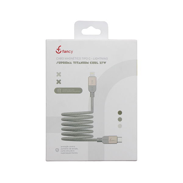 Cabo Magnético Suprema Titanium Curl Tipo C p/ Lightning 1m - CXT27