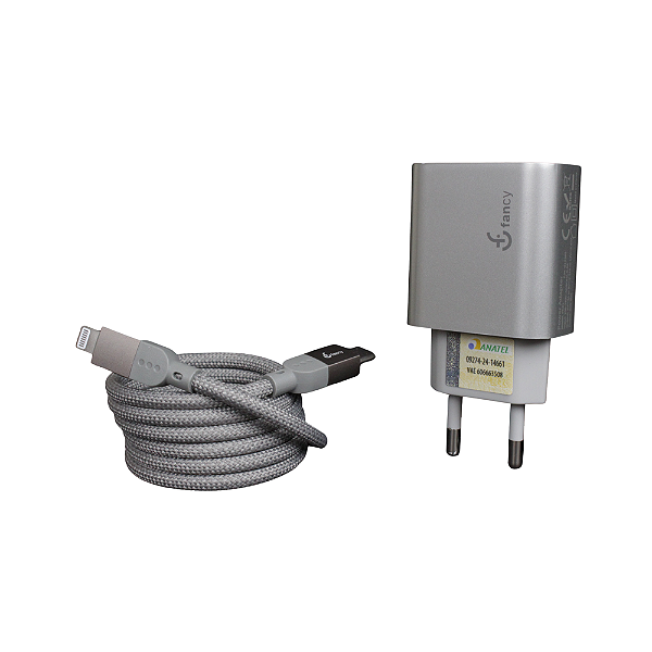 Kit Carregador de Tomada Suprema Titanium Curl 20W + Cabo Magnético Tipo C p/ Lightning - PD01I