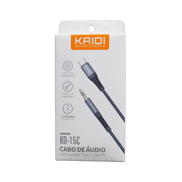 Cabo Auxiliar de Áudio Tipo C p/ P2 (KD15C)