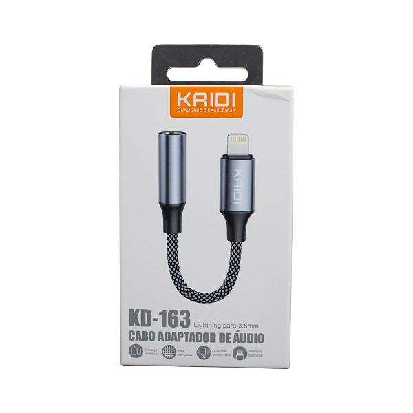 Cabo Adaptador de Áudio 3.5mm p/ Lightning (KD163)