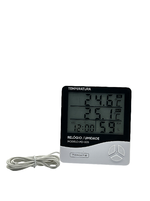 Relógio Digital Termo-Higrômetro Tomate PD-005