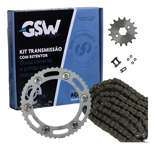KIT DE TRANSMISSÃO BROS 160 / XRE 190 C/ RETENTOR GSW