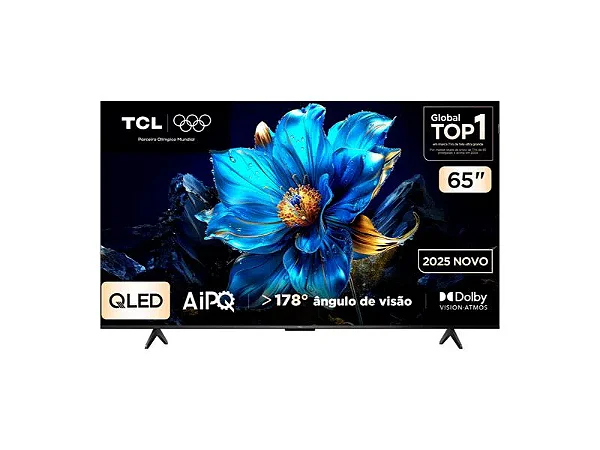 Smart TV 65” TCL QLED 4K Ultra HD 65P7K com Sistema Operacional Google TV