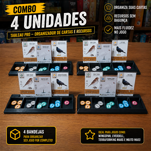 Tableau Pro – Organizador de Cartas e Recursos (Combo com 4 unidades)