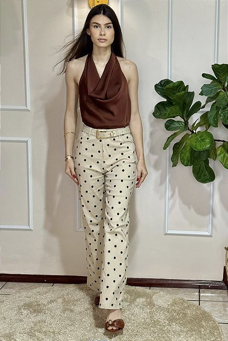 Calça Fabiana Poá - Acompanha cinto