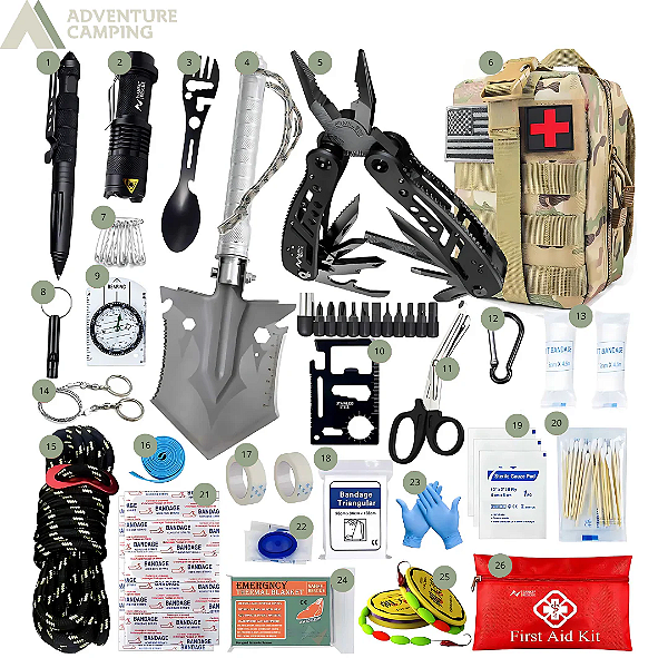 Kit Sobrevivência Tactical 26 Itens