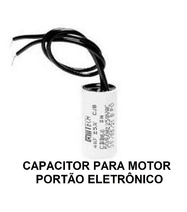Capacitor Eletrolítico 10uF 12uF Tensão 250V Partida de Motor Portão Eletrônico Rossi PPA