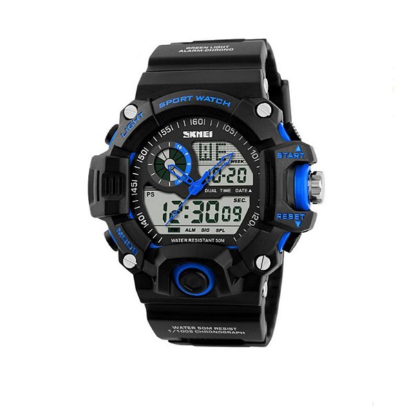 Relógio Masculino Skmei Anadigi 1029 Azul