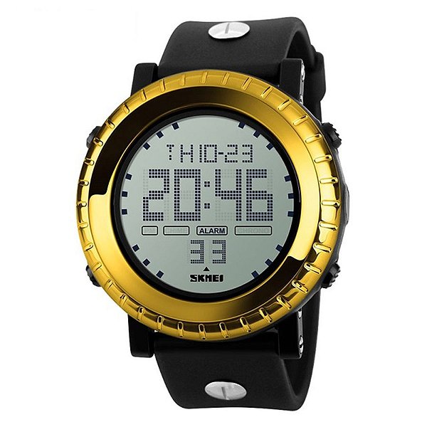 Relógio Masculino Skmei Digital 1172 - Preto e Dourado