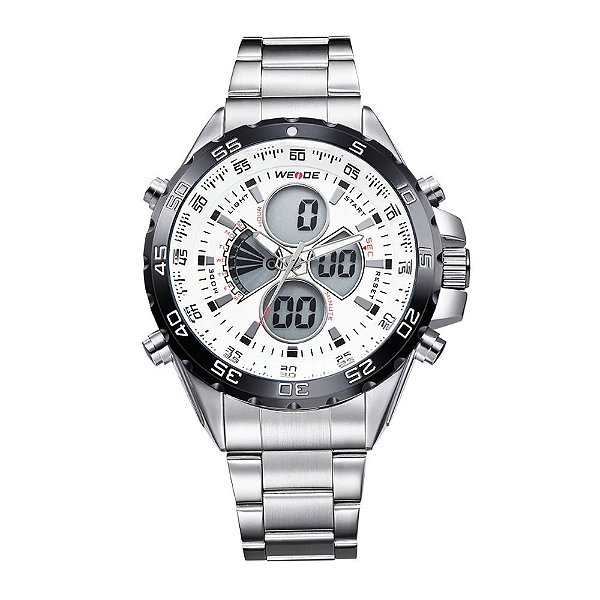 Relógio Masculino Weide Anadigi WH-1103 Branco