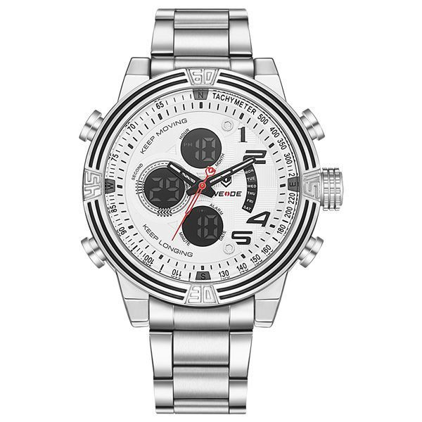 Relógio Masculino Weide Anadigi WH-5209 Branco