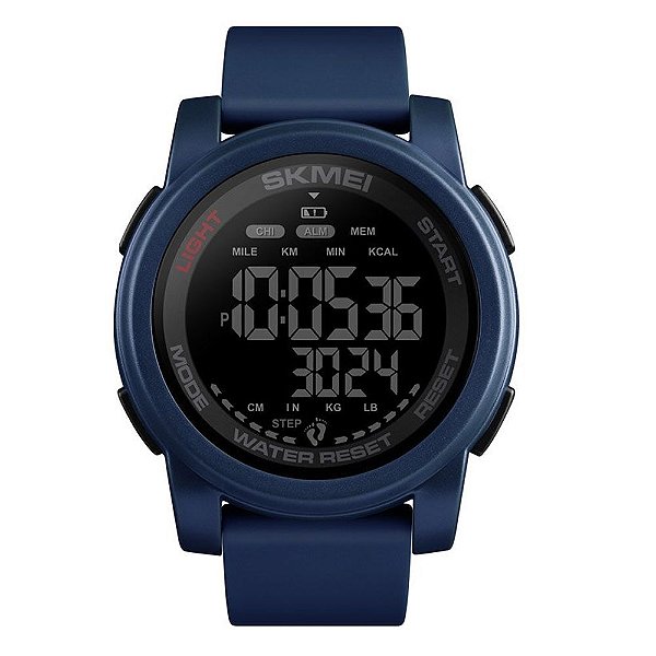 Relógio Pedômetro Masculino Skmei Digital 1469 - Azul e Preto
