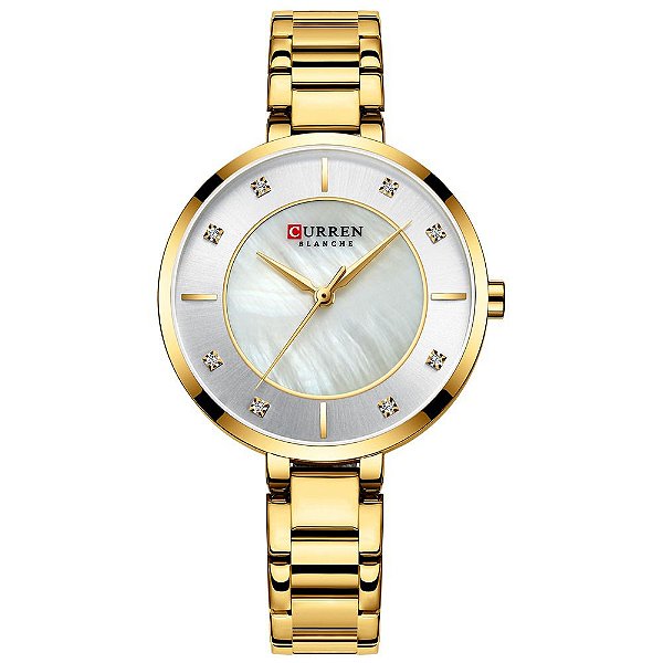 Relógio Feminino Curren Analógico C9051L - Dourado