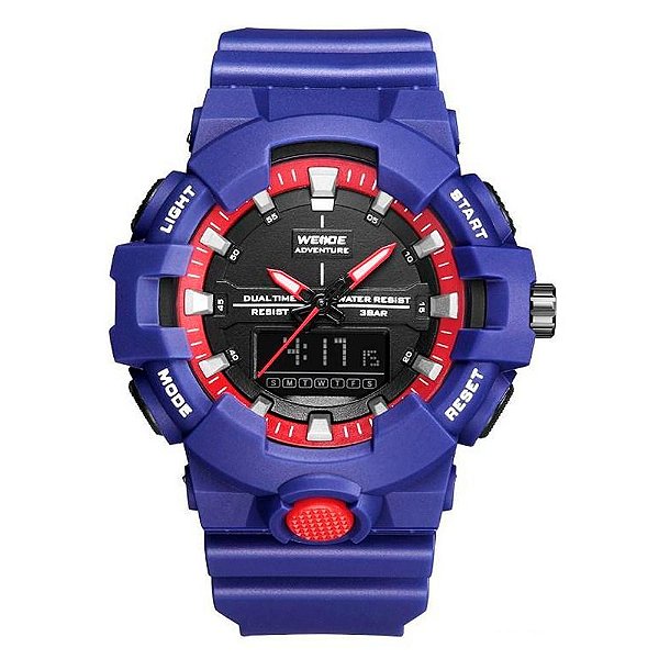 Relógio Masculino Weide AnaDigi WA3J8006 - Azul e Vermelho