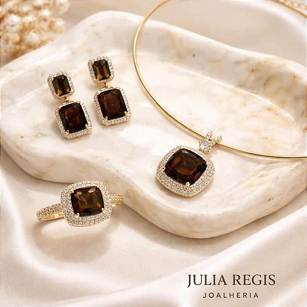 Conjunto Luxo Café Imperial Banhado a Ouro 18k