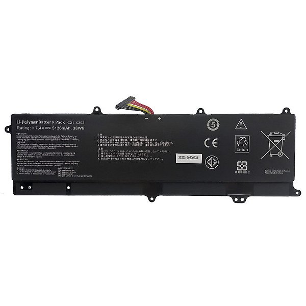 Bateria para Asus Vivobook S200e X202e X201e (C21-x202) 5136mAh 38Wh
