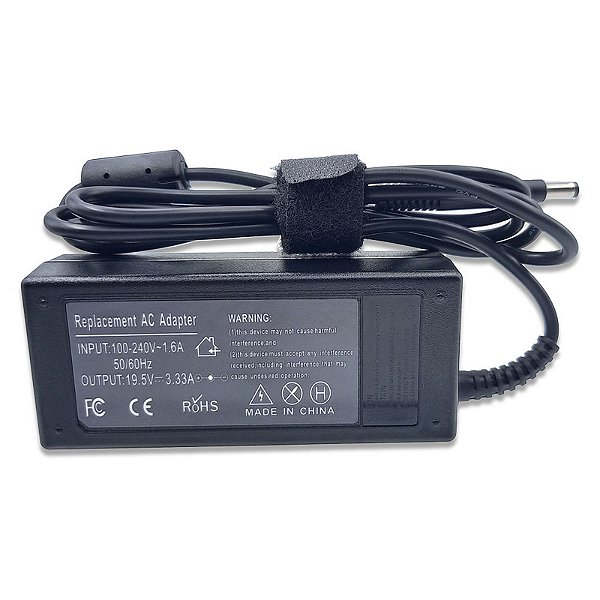 Fonte para Hp 19.5V 3.33A PLUG PRETO COMPRIDO