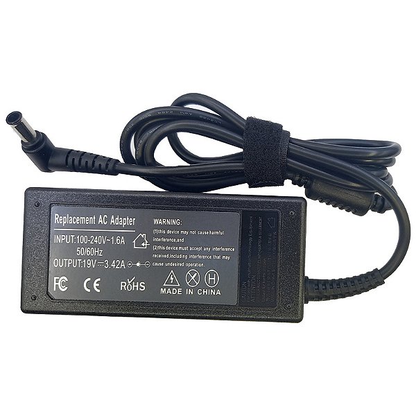 Fonte para Lg 19V 3.42A 65W Plug 6.5*4.4 mm