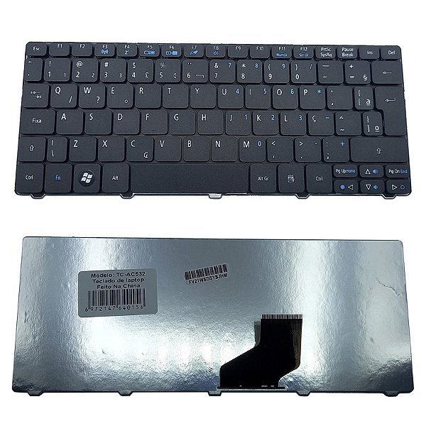 Teclado para Acer Aspire One D255 D260 532h Portugues - Preto