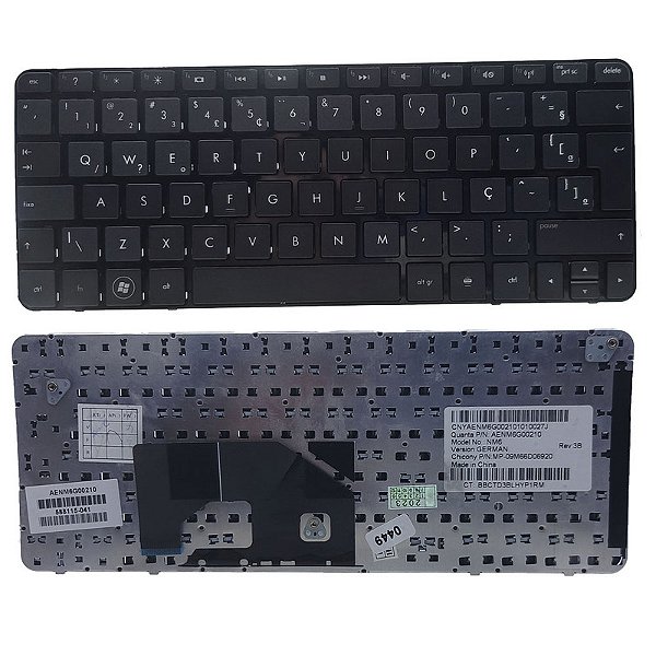 Teclado para Hp Mini 210t 210-1000 210-2000 3000 Br Com Moldura C Preto