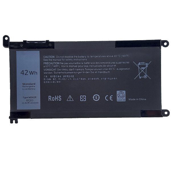 Bateria para Dell Inspiron 15-5568 13-5368 7378 Wdx0r 11.4V 3680mAh 42WH