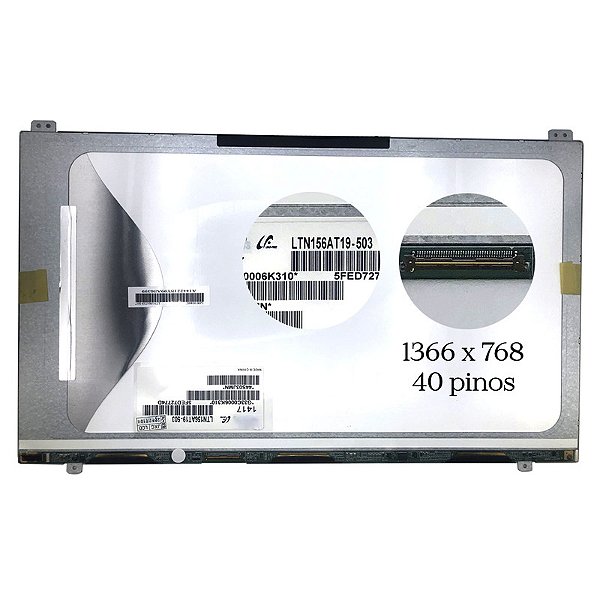 Tela 15.6" SLIM 40 PINOS 1366X768 SAMSUNG LTN156AT19
