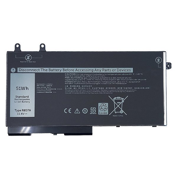 Bateria para Dell Latitude 5500 5510 Precision 3540 Inspiron 7590 7591 Série 2 em 11.4V - 4000mAh 51Wh R8D7N