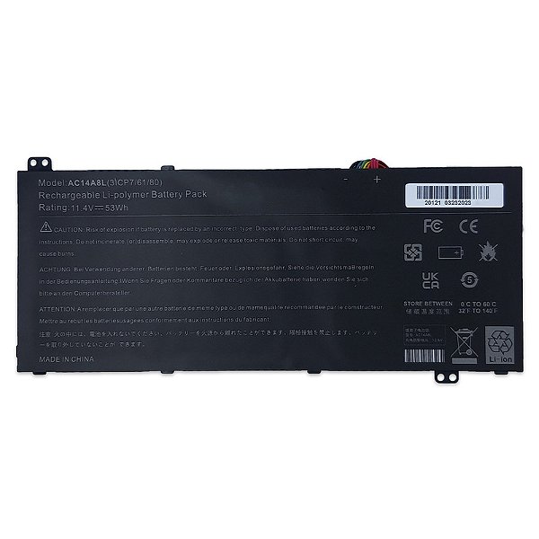 Bateria para Acer 11.4V 52.5Wh AC14A8L