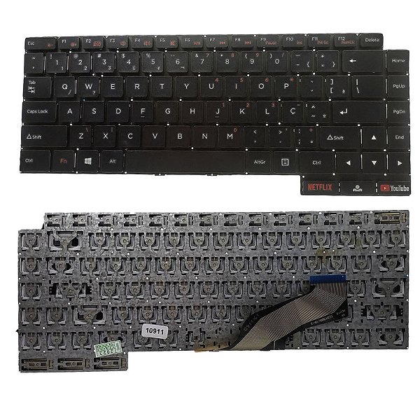 Teclado para Positivo Motion Q232b com Teclas Youtube e Netflix Preto Br