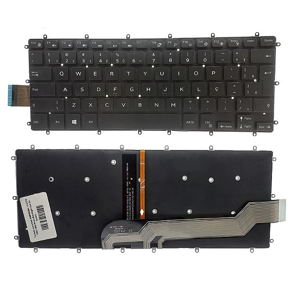 Teclado para Dell INSPIRION 13-5378 7560 7460 Preto Backligth (luz de fundo)