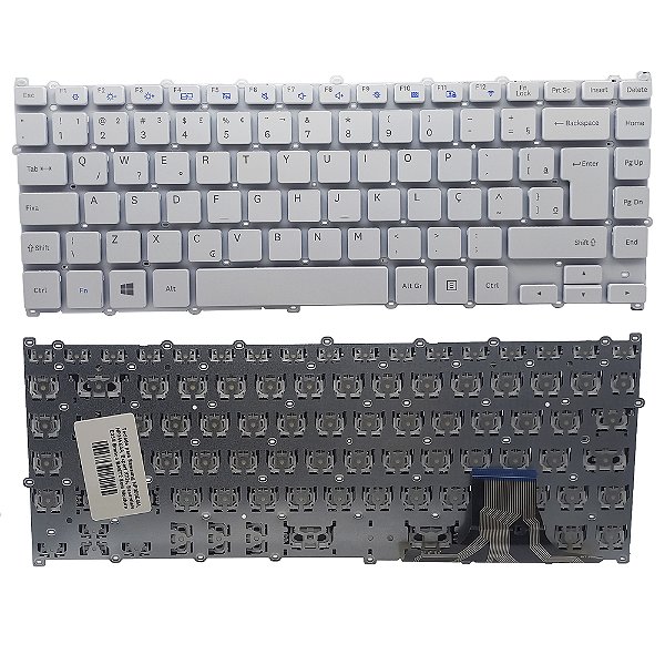 Teclado para Samsung NP300E4M, NP345XAA, Expert X22s, Essentials E35S Branco BANT2 Sem Moldura